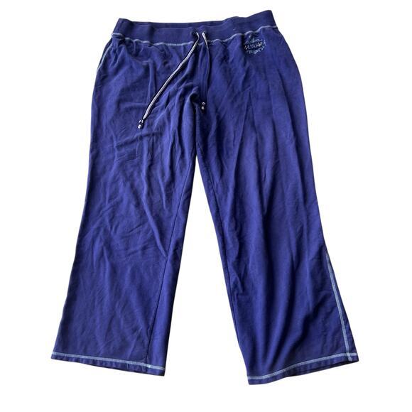 V SPORT 1904 VTG wide leg blue  Y2K drawstring sweatpants plus sz XXL 2X 18/20 - Picture 1 of 9